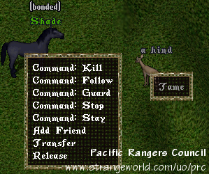 Animal Context Menu